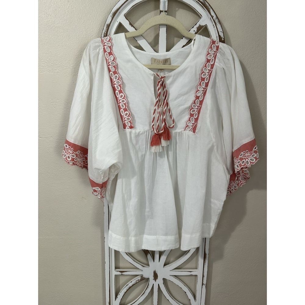 Farmers Market LARGE Peasant Boho Embroidered Top NWT Cottagecore